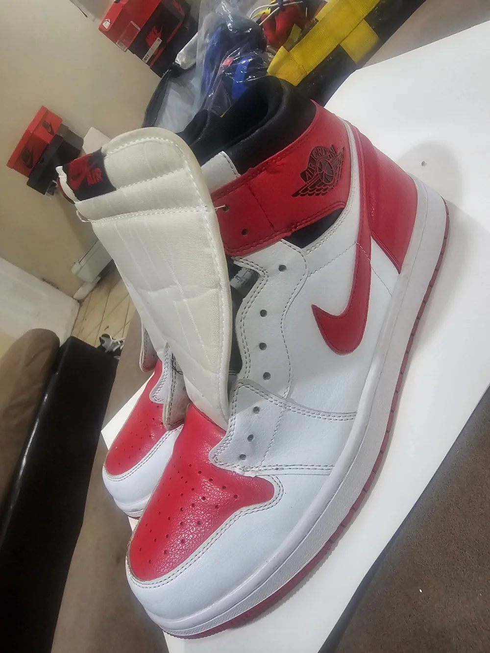 Jordan 1 Mid White/Red Men's Sneakers